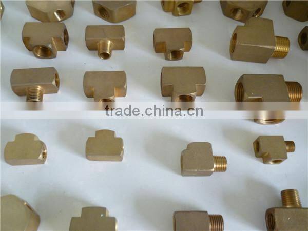 NPT, BSP pneumatic brass t-type fiitting,t type forged fitting ,t type fitting
