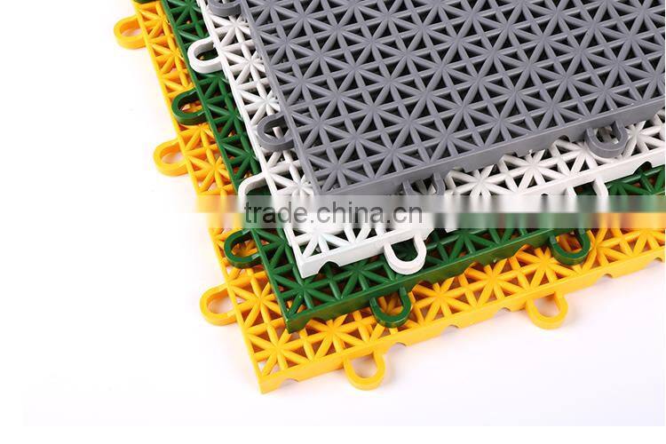 Easy clean outdoor interlocking plastic floor tiles for garden