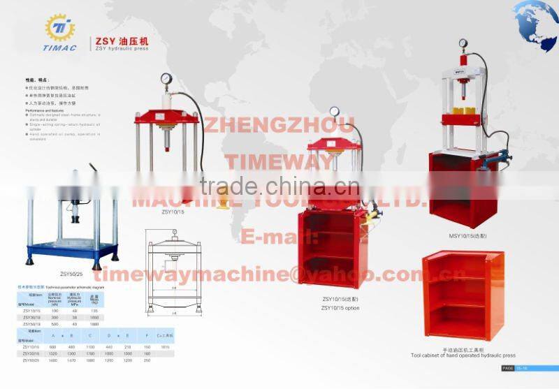 Four-pillar hand-operated hydraulic press