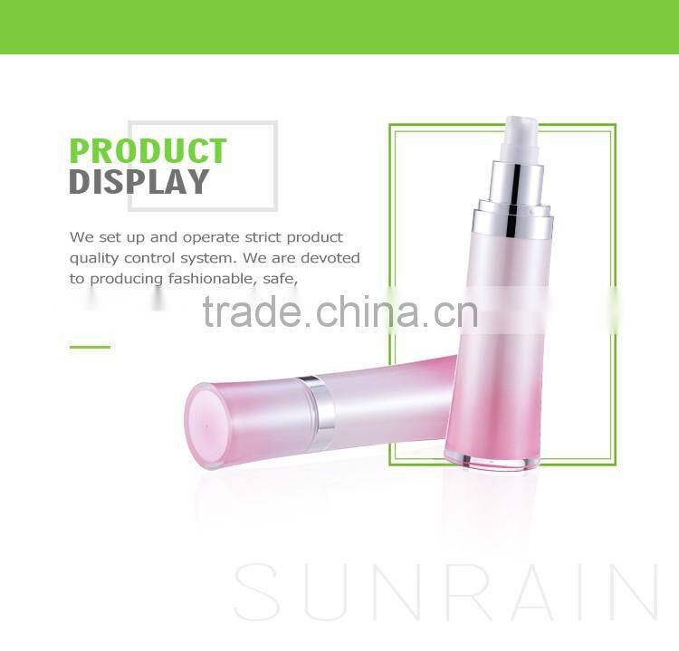Sun-rain Hot Stamping screen printing PMMA materia airless lotion spray bottle