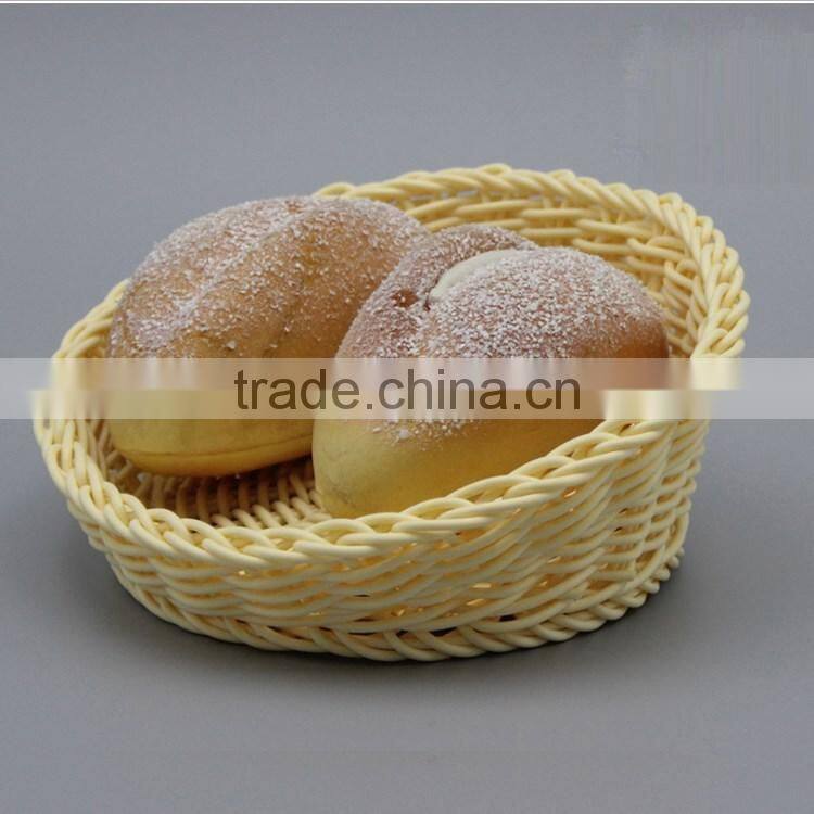 Multi sizes home or supermarket display using fruit basket eco-friendly plastic rattan woven food basket