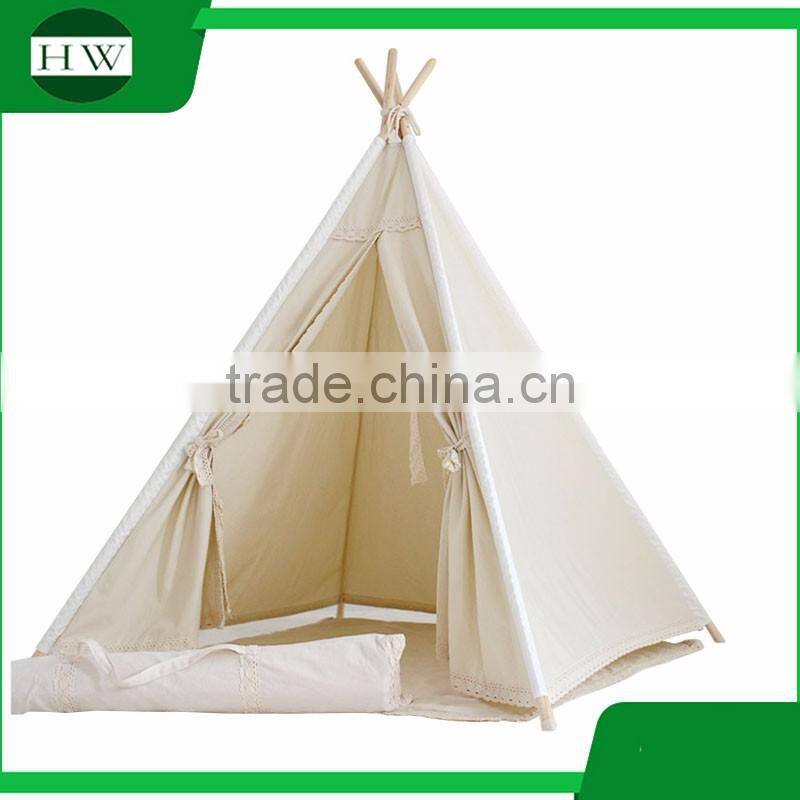 Wholesale Cotton Canvas Wooden Pole Tipi Pour Chien kids children play teepee