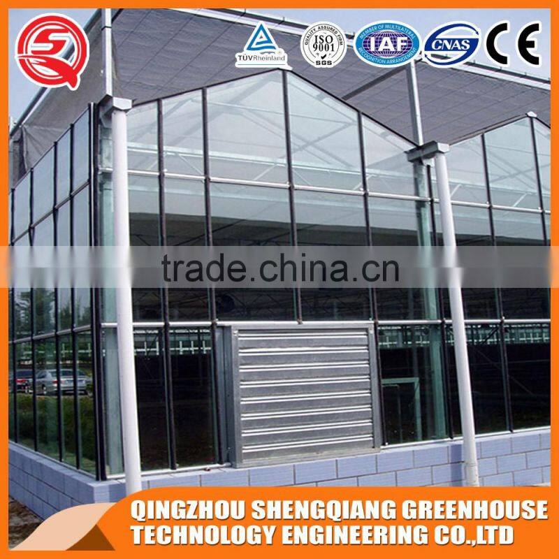 Garden greenhouse glass greenhouse with seed bed made in China