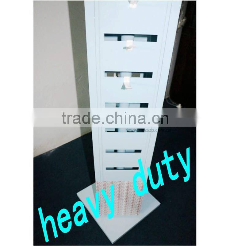Upright heavy duty 10-tier metal through plate display rack