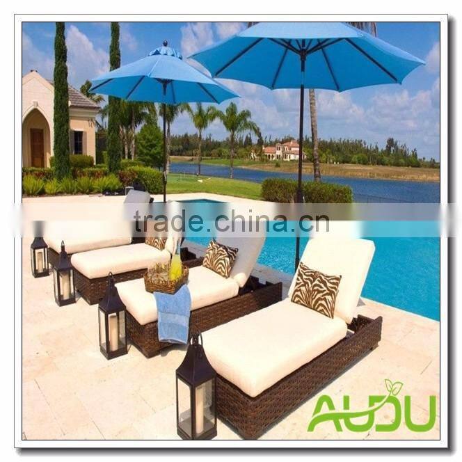 Audu Beach Garden Pool Chairs With Parasol