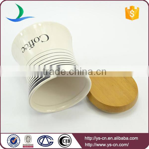 Wholesale ceramic storage Jars with wooden lid