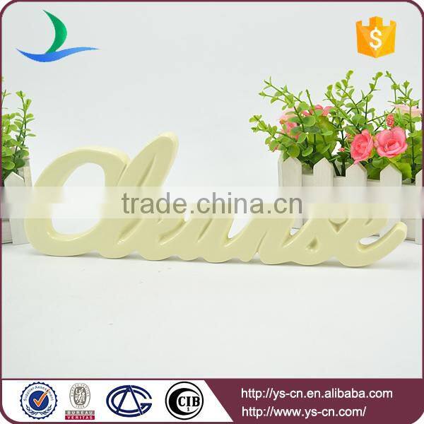 letter shape ceramic sign board for decoration