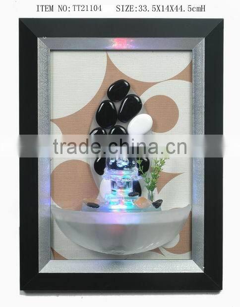 wall-mounted water fountain with led light for home decoration