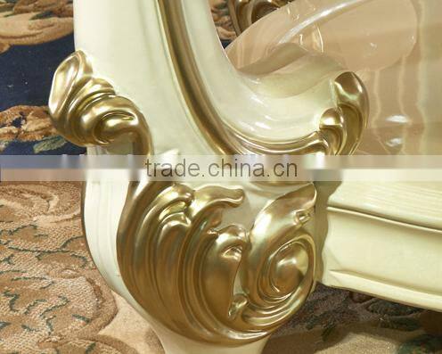 European Style Fashionable Dining Room Set, Palace Royal Wooden Round Dining Table and Chairs Set (BF01-ML022)