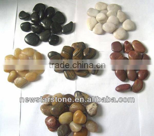 colorful mixed polished pebbles