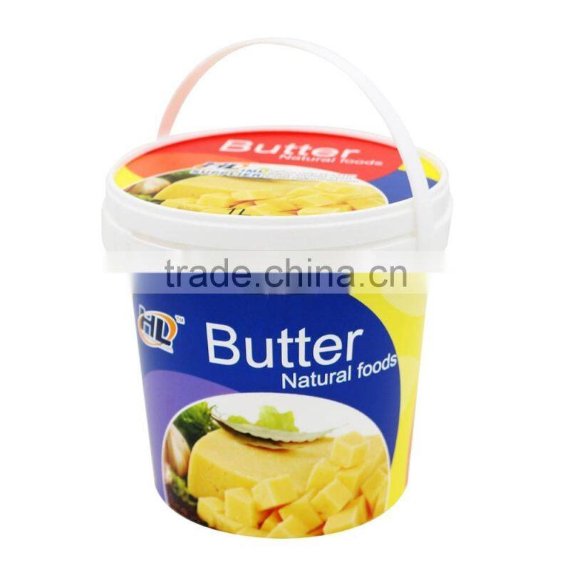 1L IML Plastic Butter Cup,Butter Box Online,Round Butter Container with Handle.