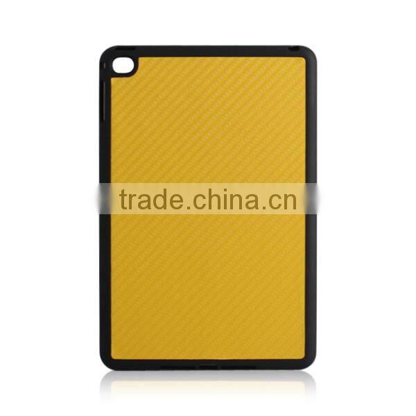 Newest TPU+PC carbon fiber leather case phone cover for iPad Mini 4, custom phone case