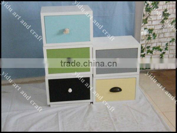 unique design home decorative furniture colorful wooden DIY storage cabinet, easy to move