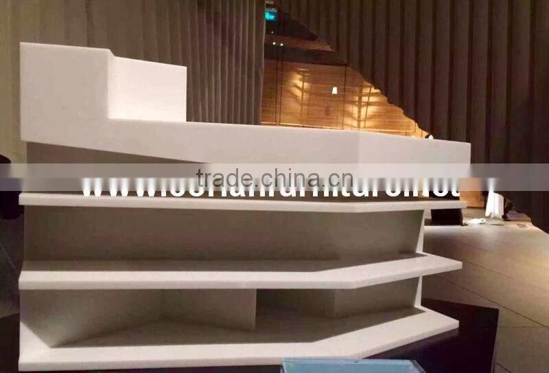 Good quality glasses shop Hi Macs solid surface made display furniture for optical store design