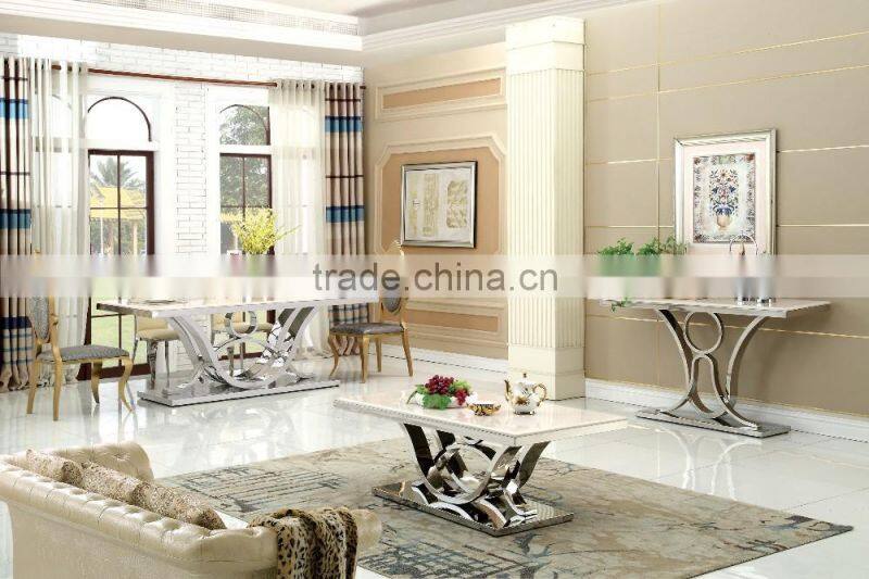 high end stainless steel dinning table dinning room set furniture AH1282