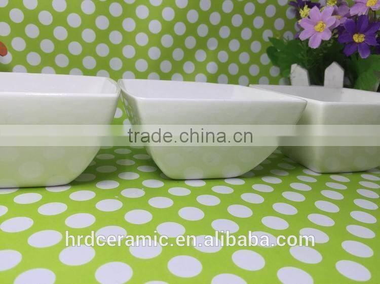 China Manufacturer stocked White Porcelain Square Dish/food dish/rice dish