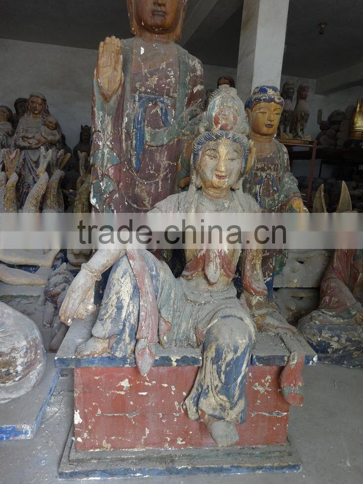 Antique wooden statue priest Egypt,Antique wooden statues,Religious sculptures