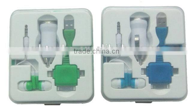 Portable mobile phone USB travel charger kit box set