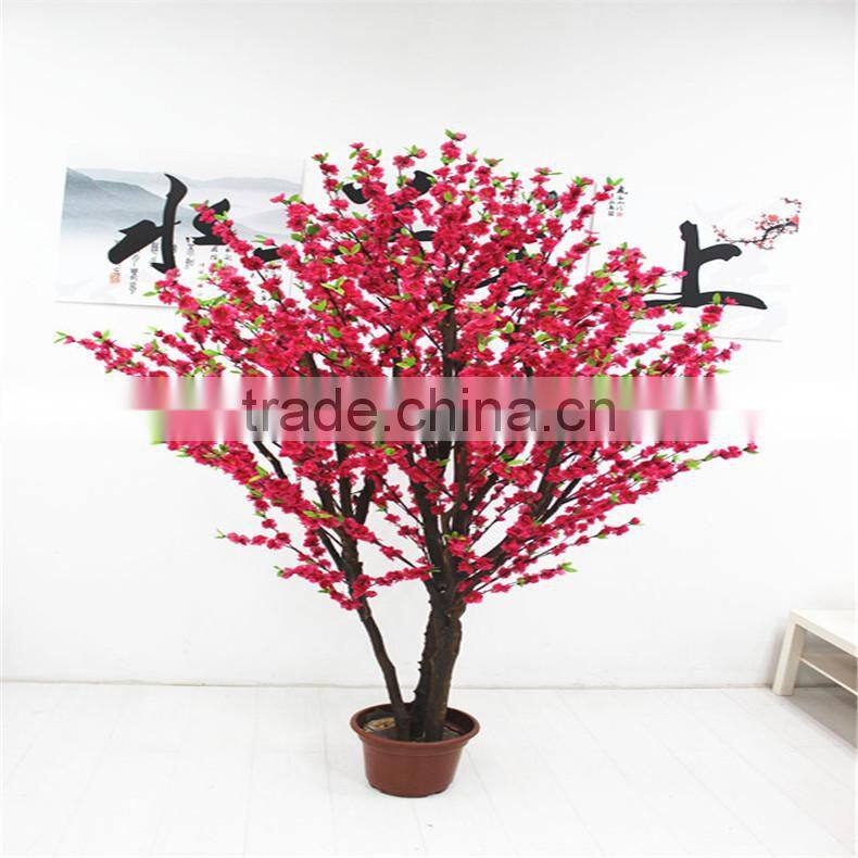 SJZJN 310 new Artificial Peach Tree Srtificial Sakura Flower Lobby Artificial Peach Blossom Tree