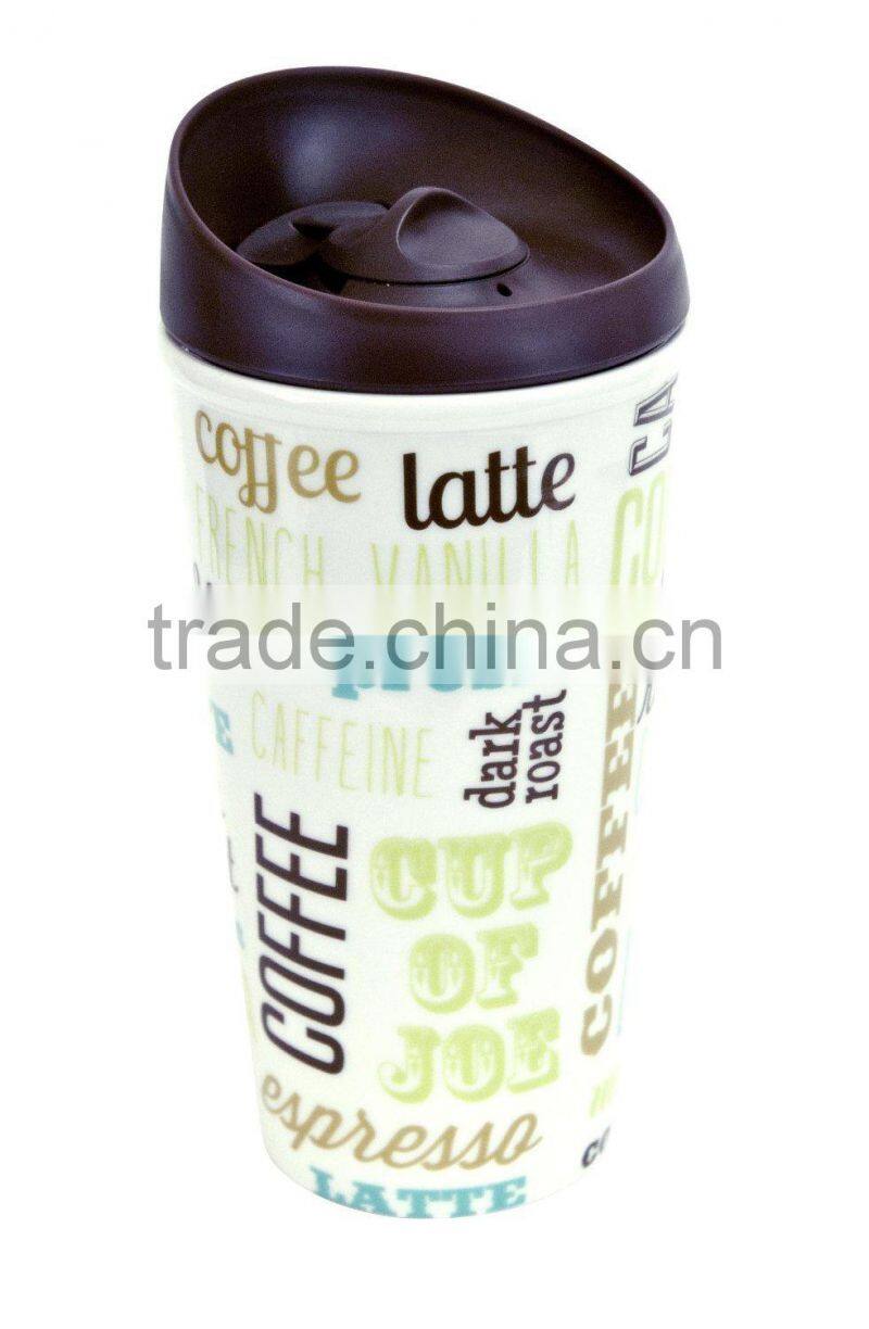 Plastic Cap Tumbler Custom Design Mugs
