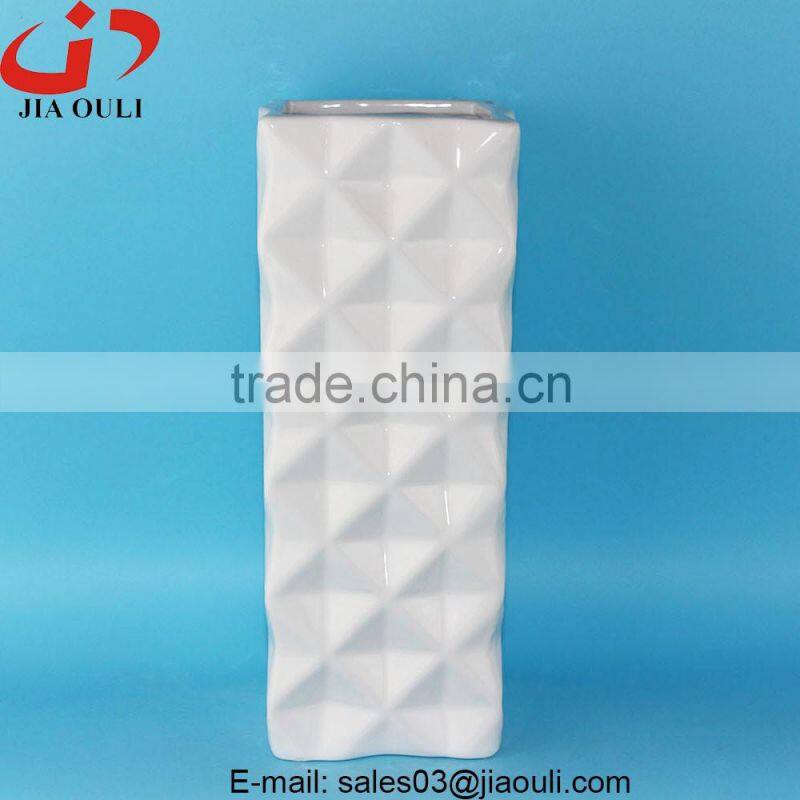 2016 NEW design home decoration white ceramic tall vase, flower vase