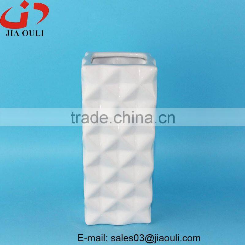 2016 NEW design home decoration white ceramic tall vase, flower vase