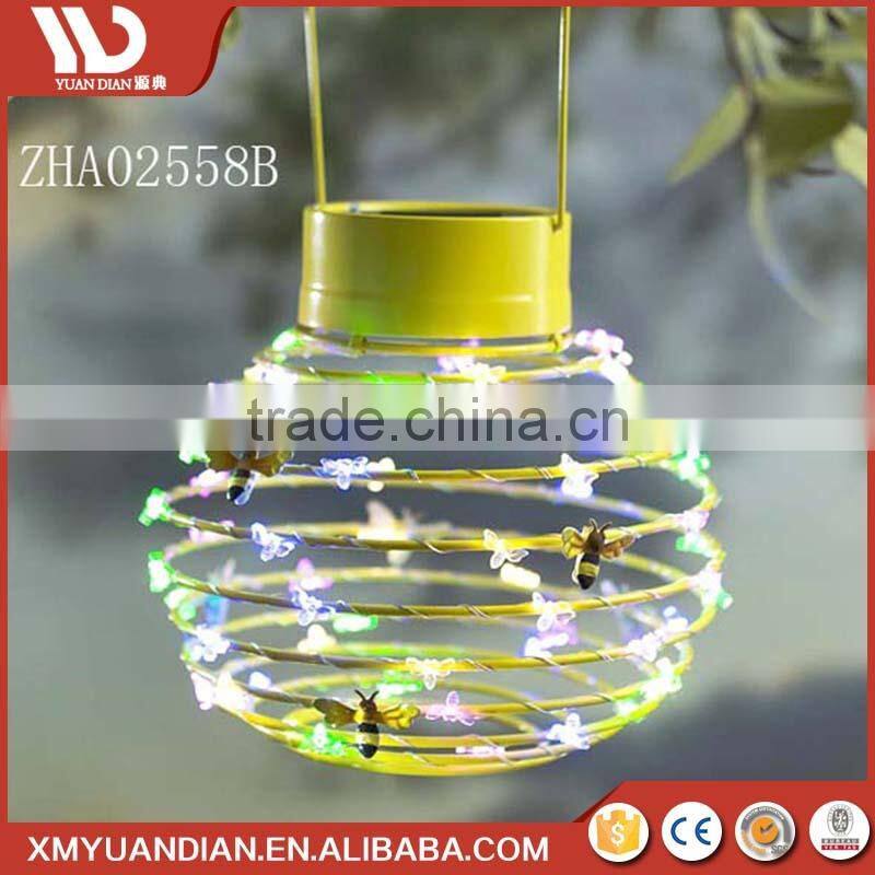Outdoor Butterfly Solar Garden Hanging Led Lantern Light
