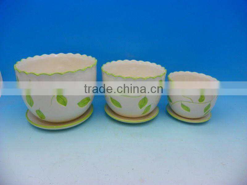 RECTANGULAR WHITE CERAMIC FLOWER POT