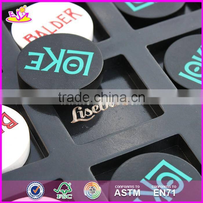 2017 New design children educational wooden noughts and crosses game W01B036