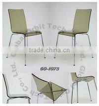 Modern home furniture acrylic dining chair, simple plastic design coffee chair