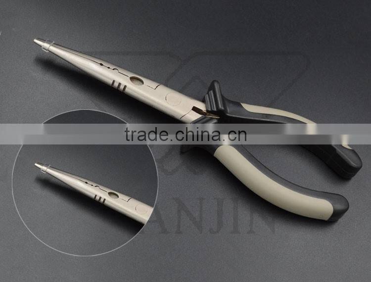 QJF-J36 Wholesale stainless steel fishing plier ,double color fishing plier with rubber handle