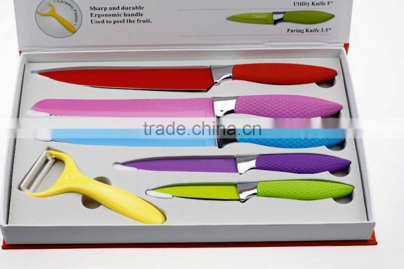 52002 6pcs non-stick knife with pphandle