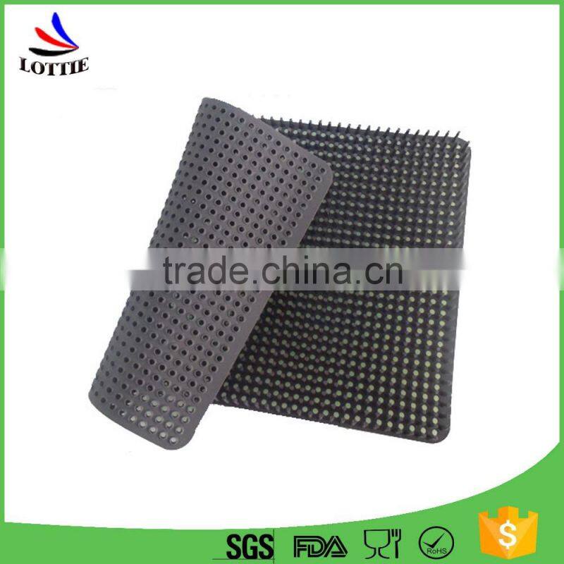 Chinese manufacturers black Rectangle Thicker Anti Slip Eco-Friendly Medical Silicone Pin Mat
