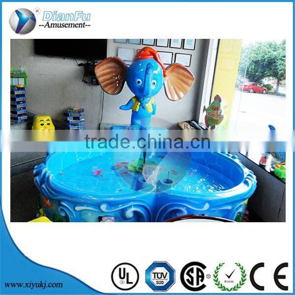 Children playground equipments rides fiberglass Elephant fishing pond