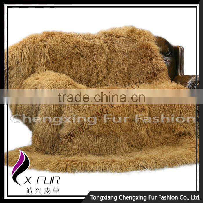 CX-D-23B 2016 Real Decorative Mongolian Tibetan Lamb Fur Rug Carpet Throw New