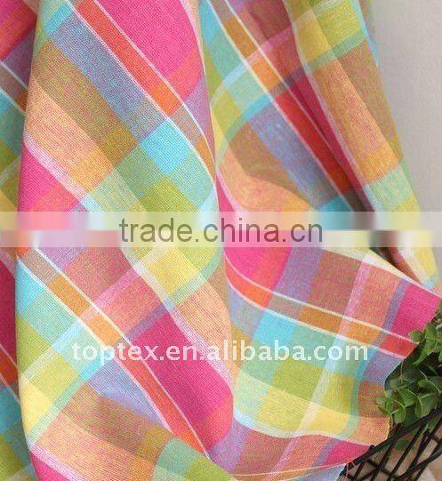 linen yarn dyed checks fabric for shirt