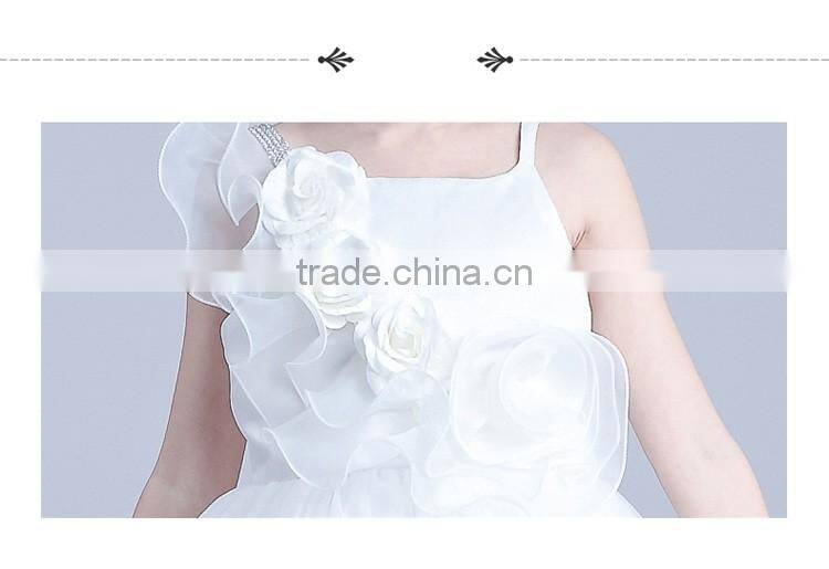 2017 white rose tulle dress women kids sequin two spaghetti Strap dresses