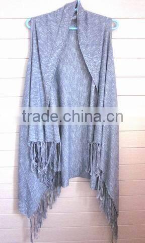 lady sleeveless viscose sweater poncho