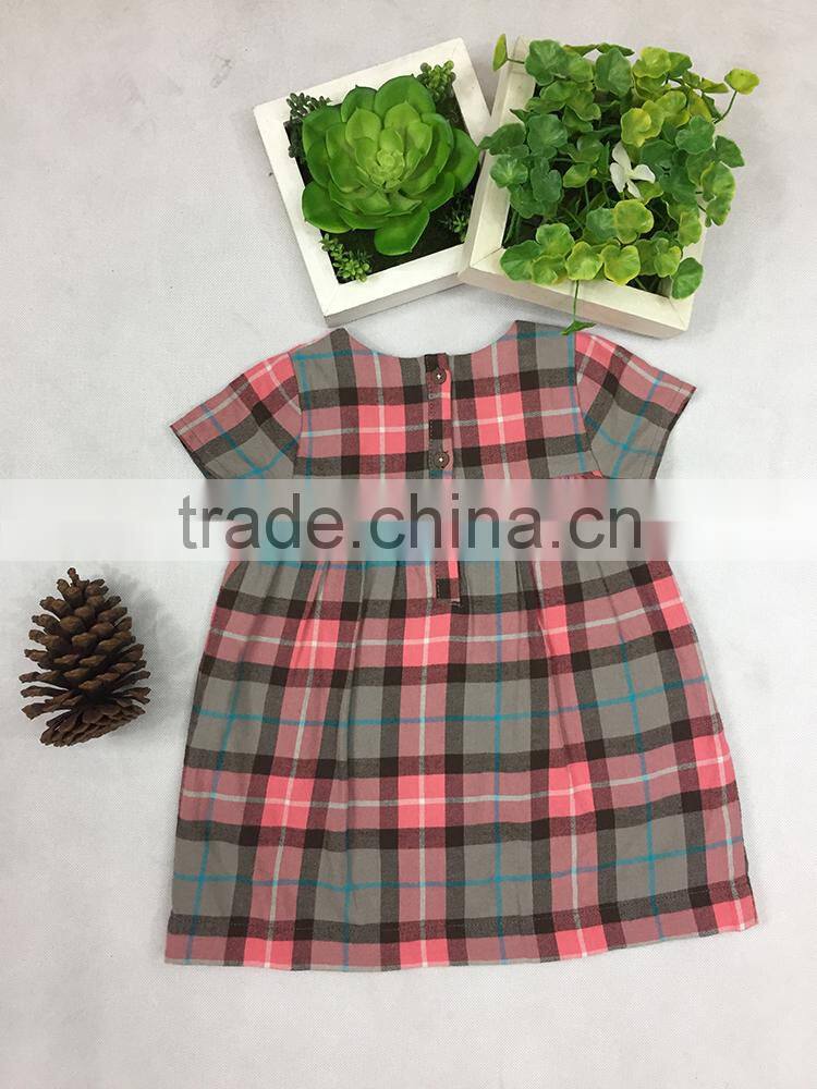 New kids design short sleeve smocked children clothing wholesale one piece baby girl dress
