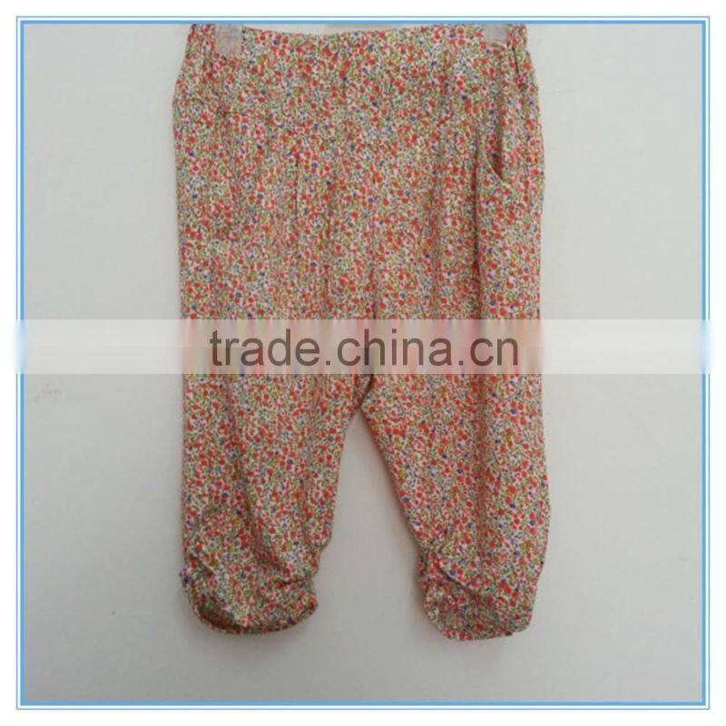 Factory price super comfortable cotton fabric children girl's leggings Stretch colorful pants flower printed pants trousers