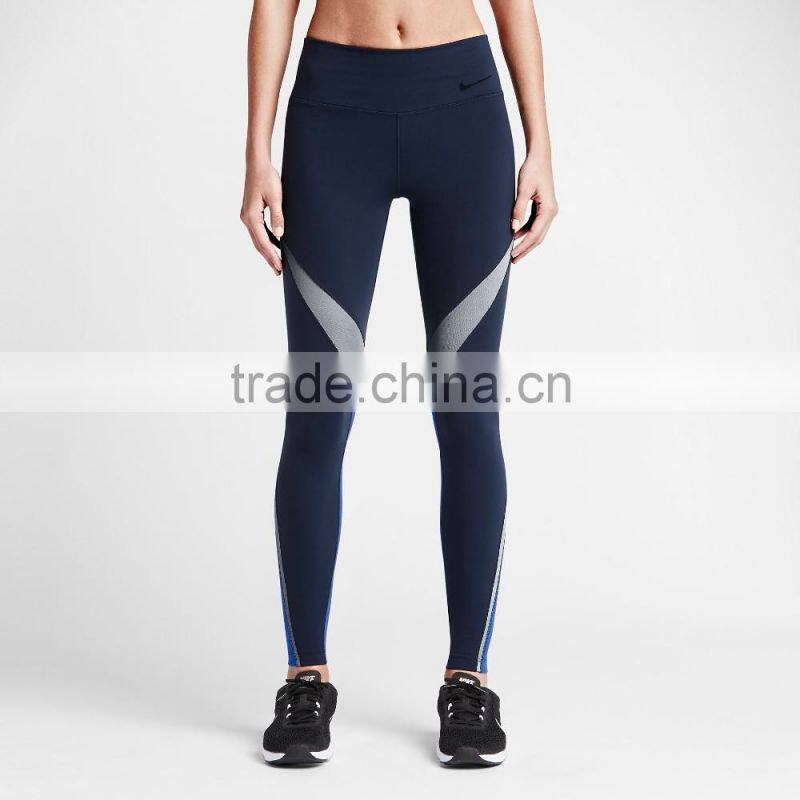 Latest hot selling comfortable fabric running tights woman leggings with breathable mesh panels