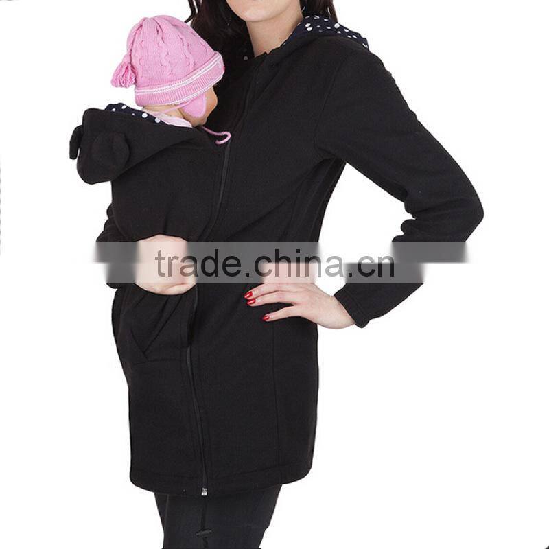 Baby Carrier Hoodie Kangaroo Warm Maternity Outerwear Coat Pregnant Zipper Coat