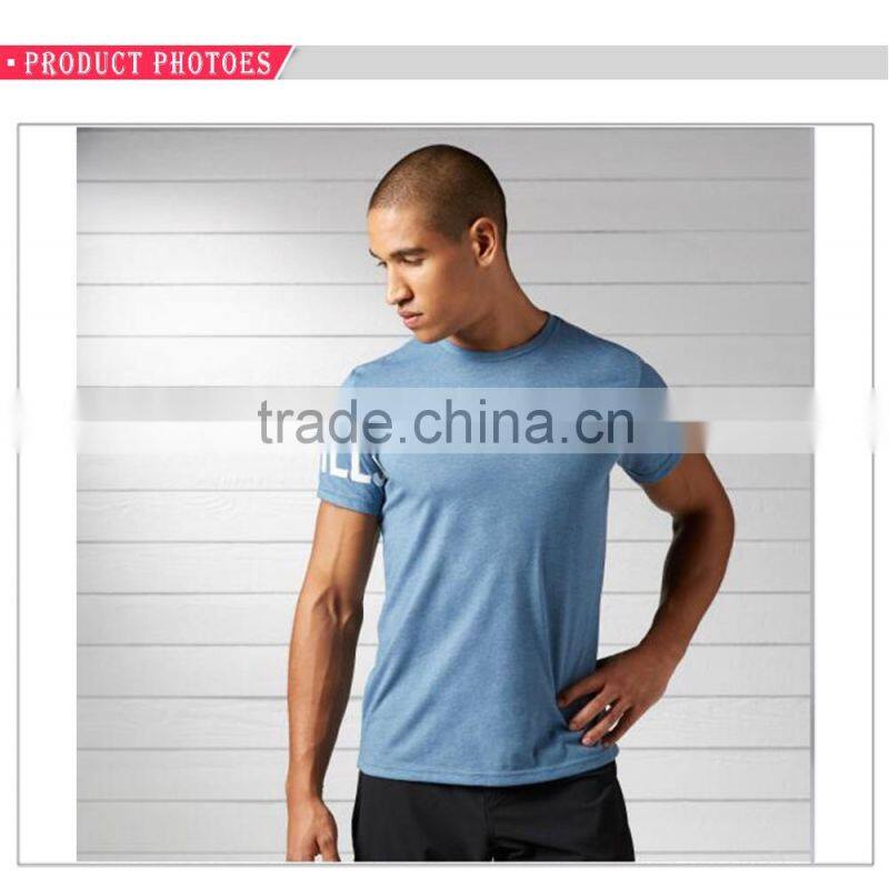 Cotton polyester bodybuilding printing men's custom t shirt gym wear