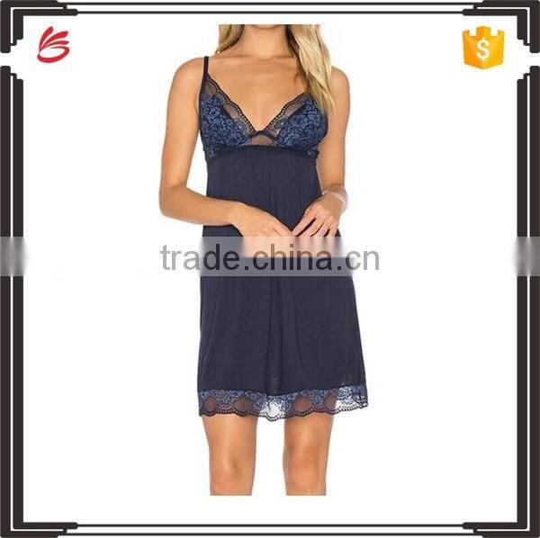 100% nylon sleeveless dress design with lace modern girl dress