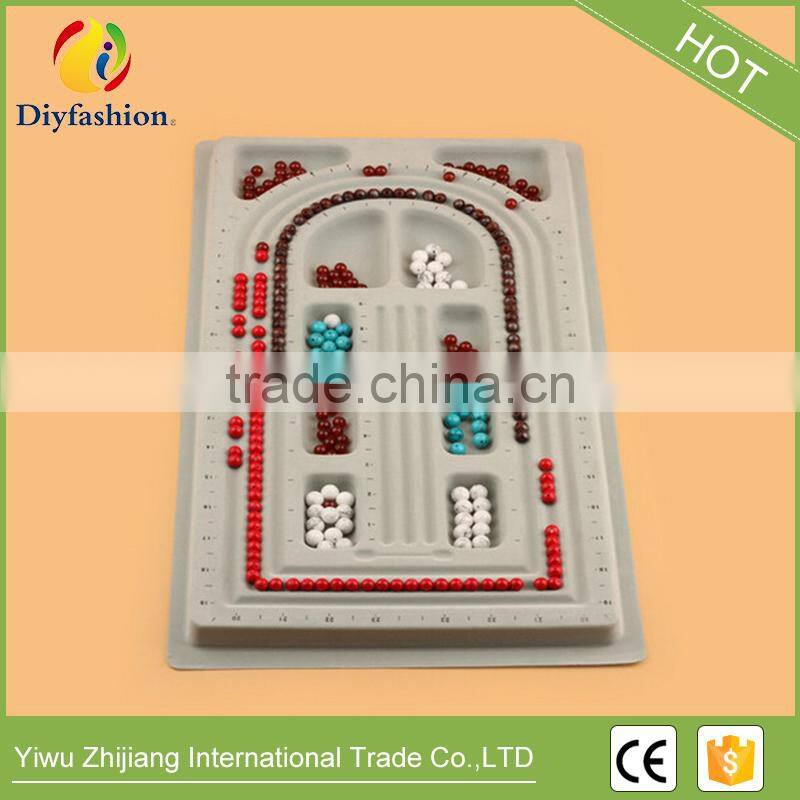 PE DIY beads design flocking plate template board for Necklace