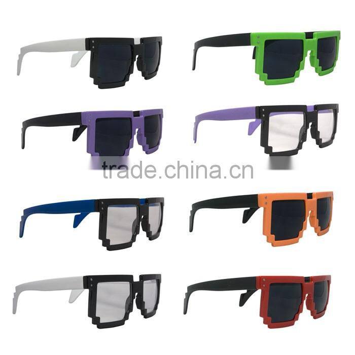 cheap custom logo promotion sunglasses mosaic sunglasses solid color frame mirror lenses sunglasses DLC9006