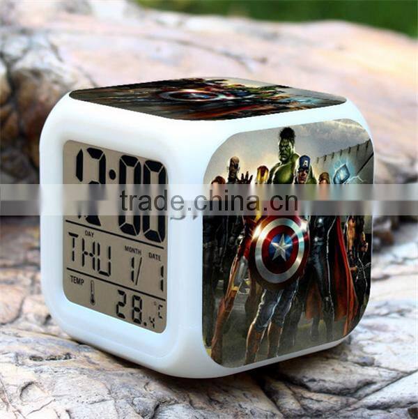 The Avenger Digital alarm clock LED clocks colorful change alarm clocks for children