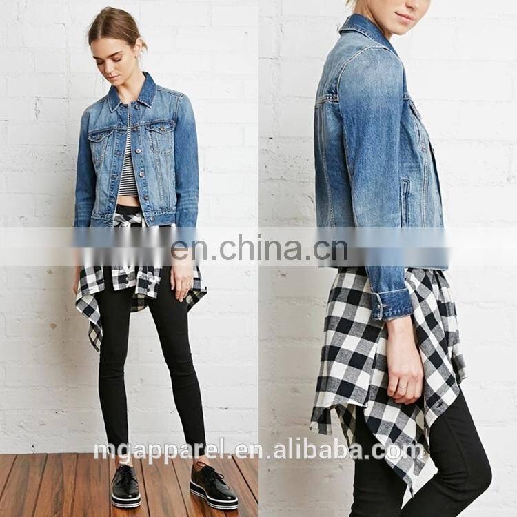 china factory supply long sleeve classic denim jacket women cheap wholesale