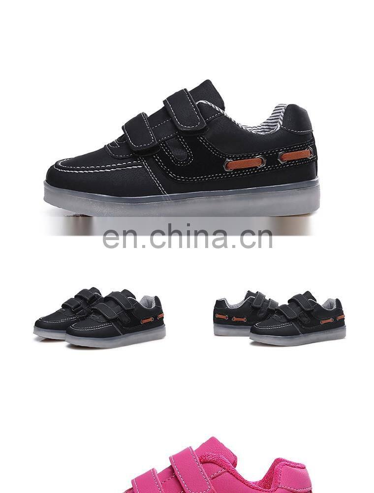 Factory wholesale new USB rechargeable kids LED luminous light shoes Children kids led shoes sneakers