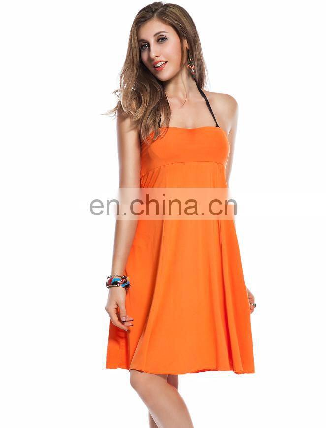 Best seller orange cheap elegant beach dresses to wear in different ways